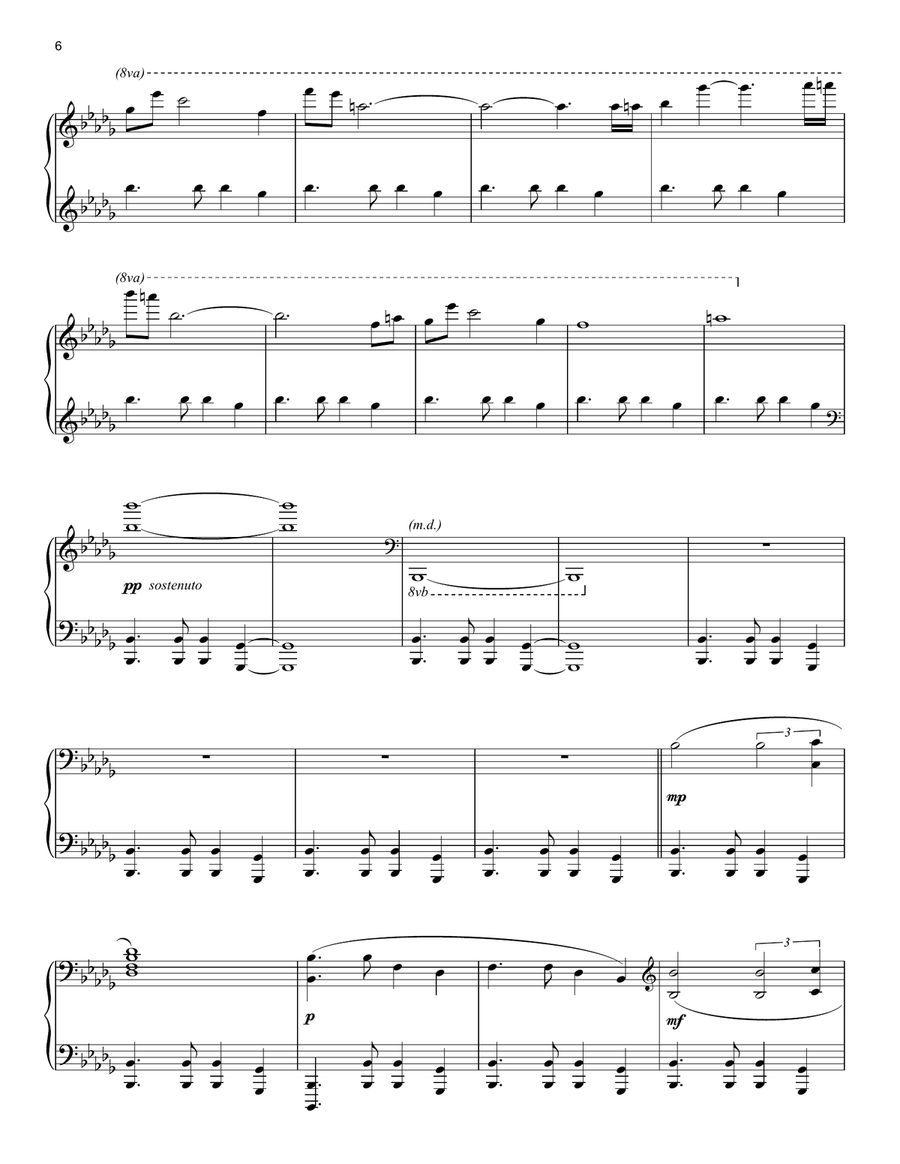 Sonata In Darkness (from The Batman) Piano Solo scores gallery preview page 6