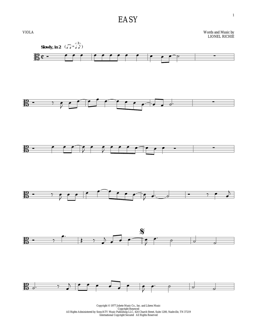 Easy Viola Solo scores gallery preview page 1