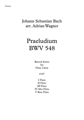 Book cover for Praeludium BWV 548 (Johann Sebastian Bach) Flute Choir arr. Adrian Wagner