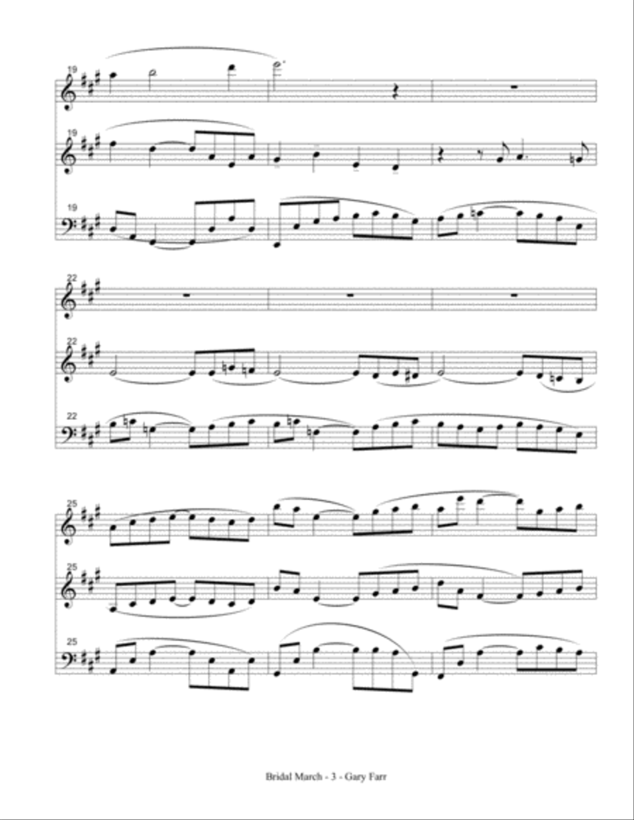 Bridal March in A (for Chamber Trio) Small Ensemble scores gallery preview page 3