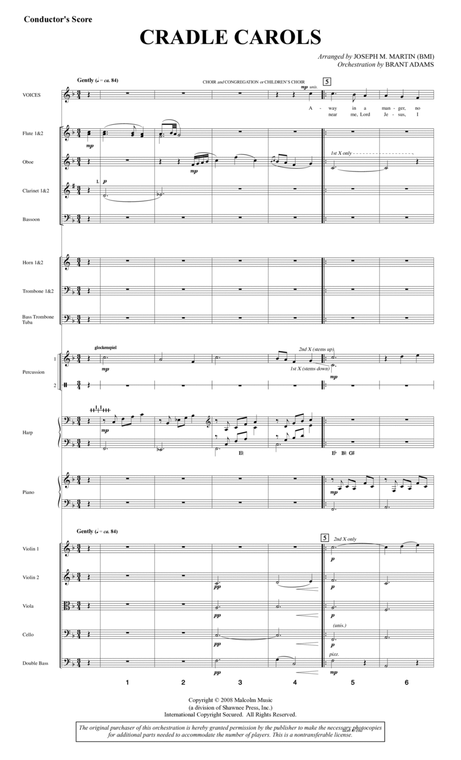 Cradle Carols (from Carols For Choir And Congregation) by Joseph M. Martin
                        Choir -
                         Digital Sheet Music
                        