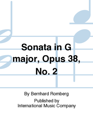 Book cover for Sonata In G Major, Opus 38, No. 2