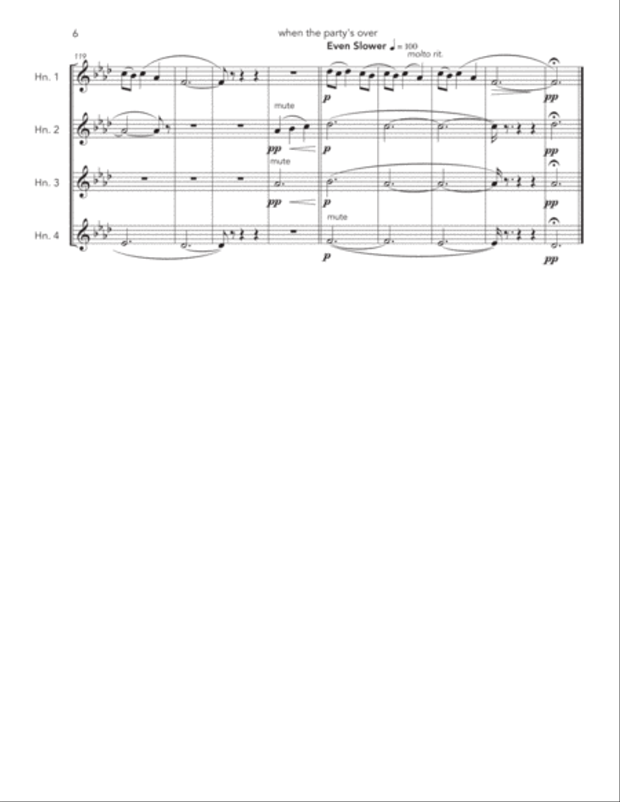 When The Party's Over Horn Solo scores gallery preview page 6