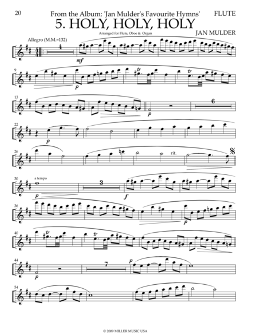 Holy Holy Holy - flute part Clarinet scores gallery preview page 1