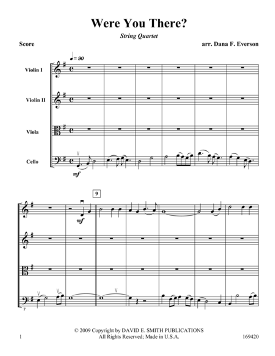 Were You There? String Quartet scores gallery preview page 1