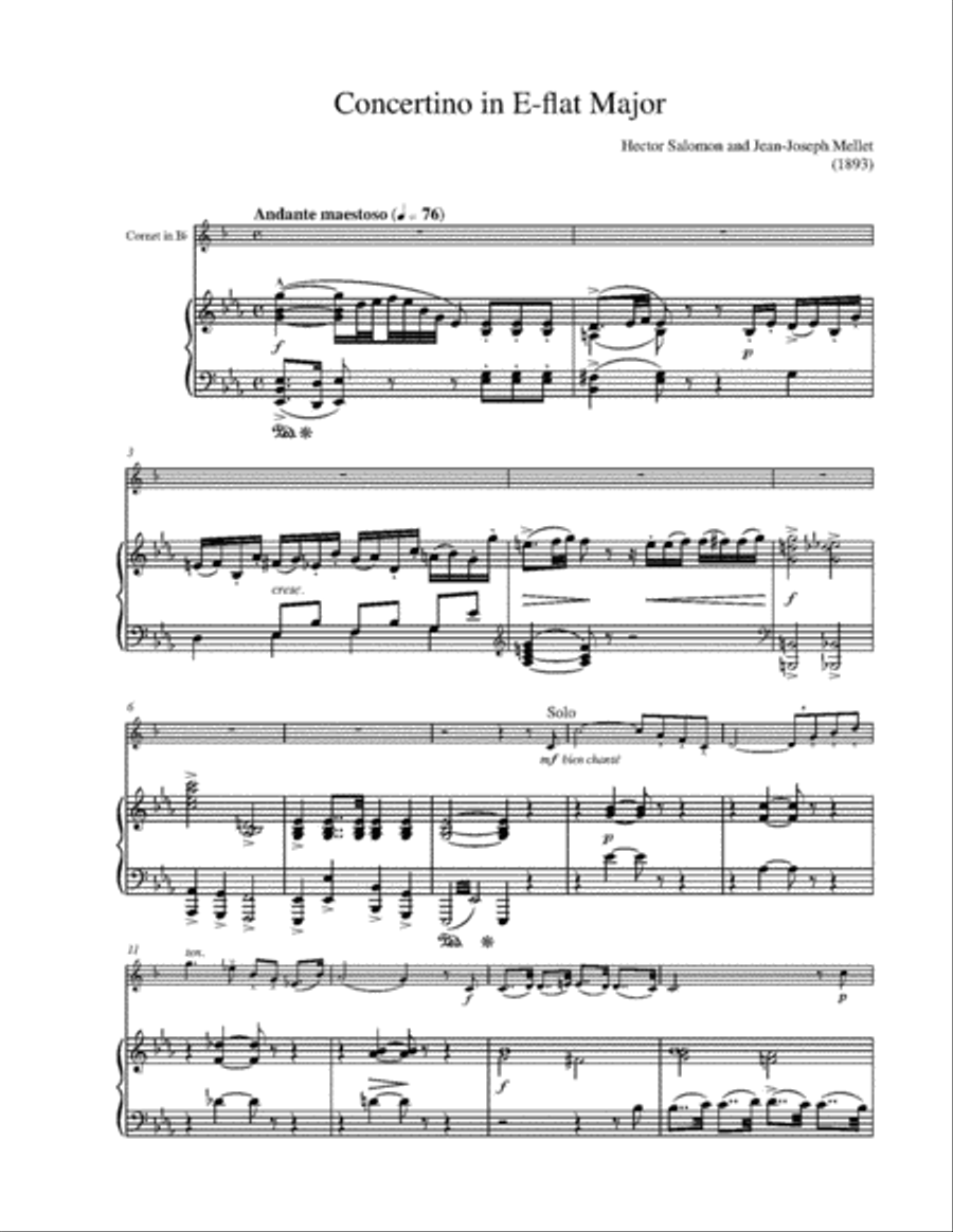 Contest Pieces for Trumpet or Cornet and Piano Cornet scores gallery preview page 4