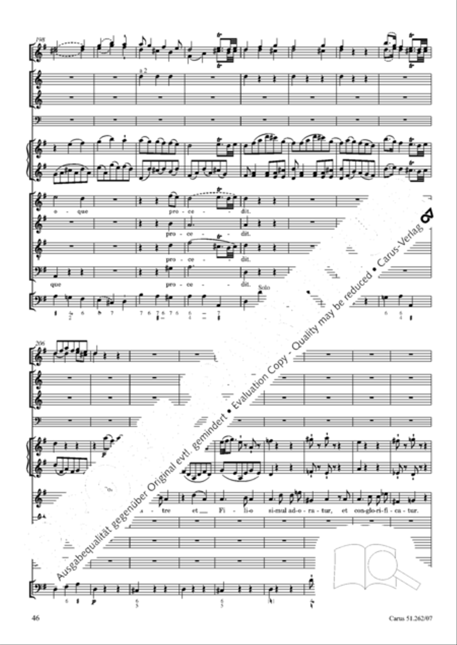 Missa longa in C major (Missa longa in C) 4-Part scores gallery preview page 47