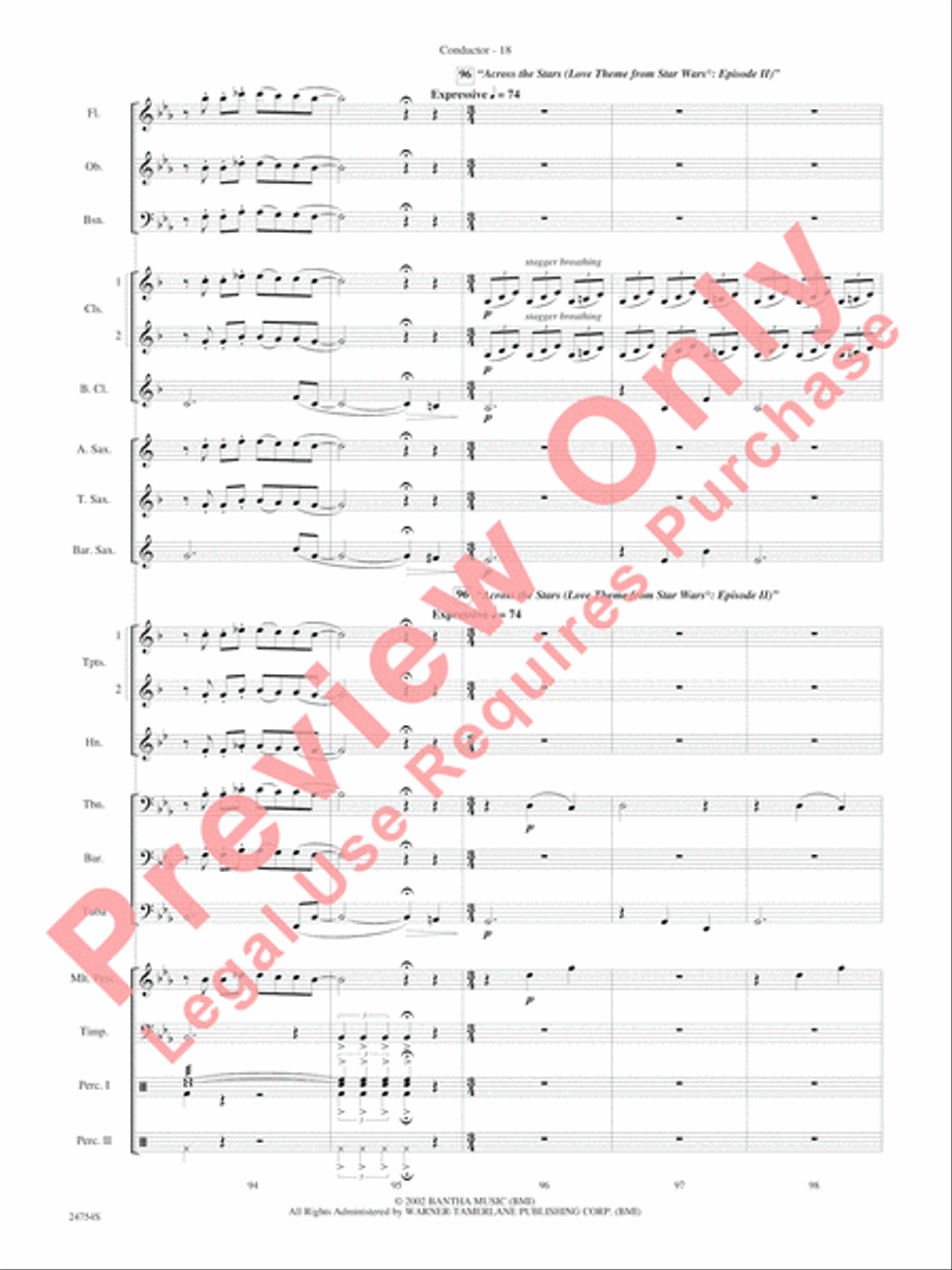 Selections from The Star Wars Saga Concert Band scores gallery preview page 21