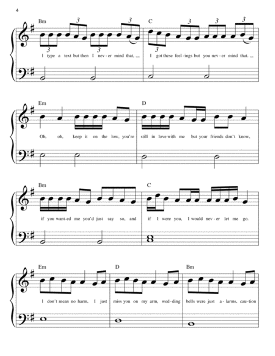 I Hate U, I Love U Easy Piano scores gallery preview page 4