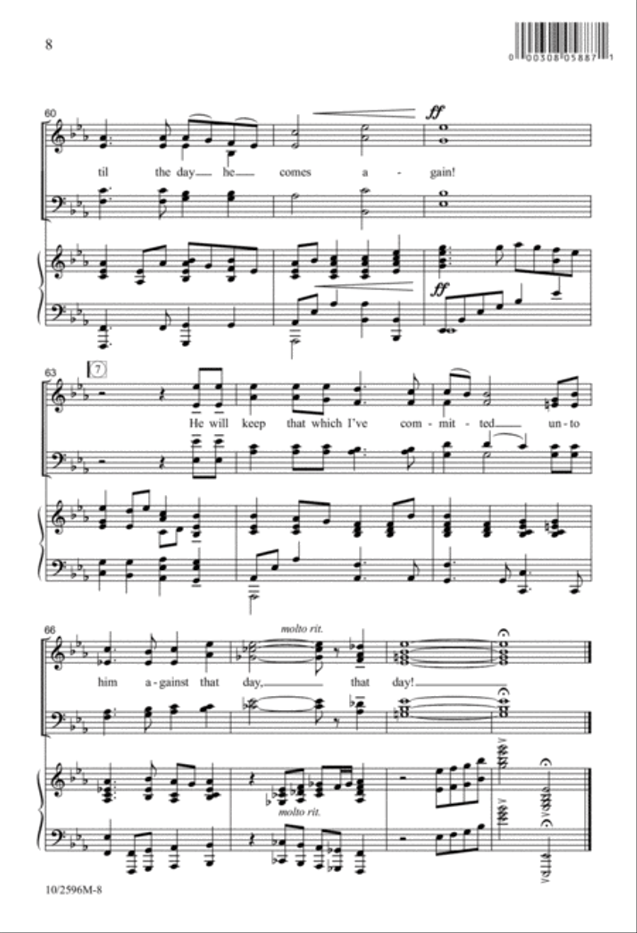 I Know in Whom I Have Believed 4-Part scores gallery preview page 8