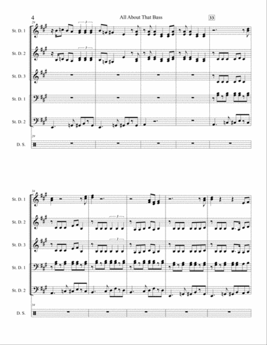 All About That Bass Steel Pan scores gallery preview page 4