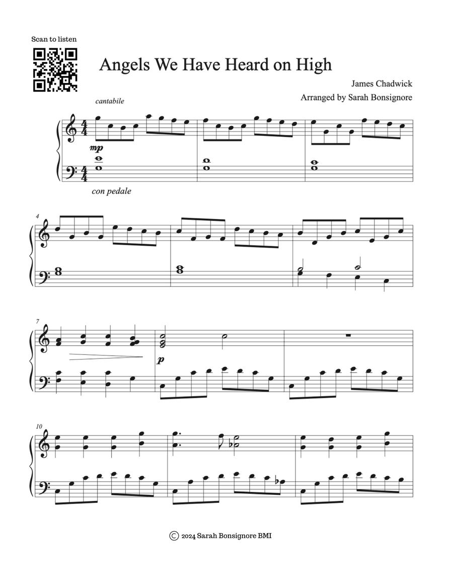 Angels We Have Heard on High Piano Solo scores gallery preview page 2