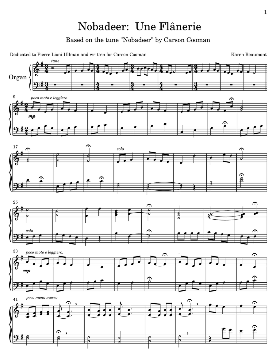 Nobadeer Une Flânerie (manuals only) Organ Solo scores gallery preview page 2