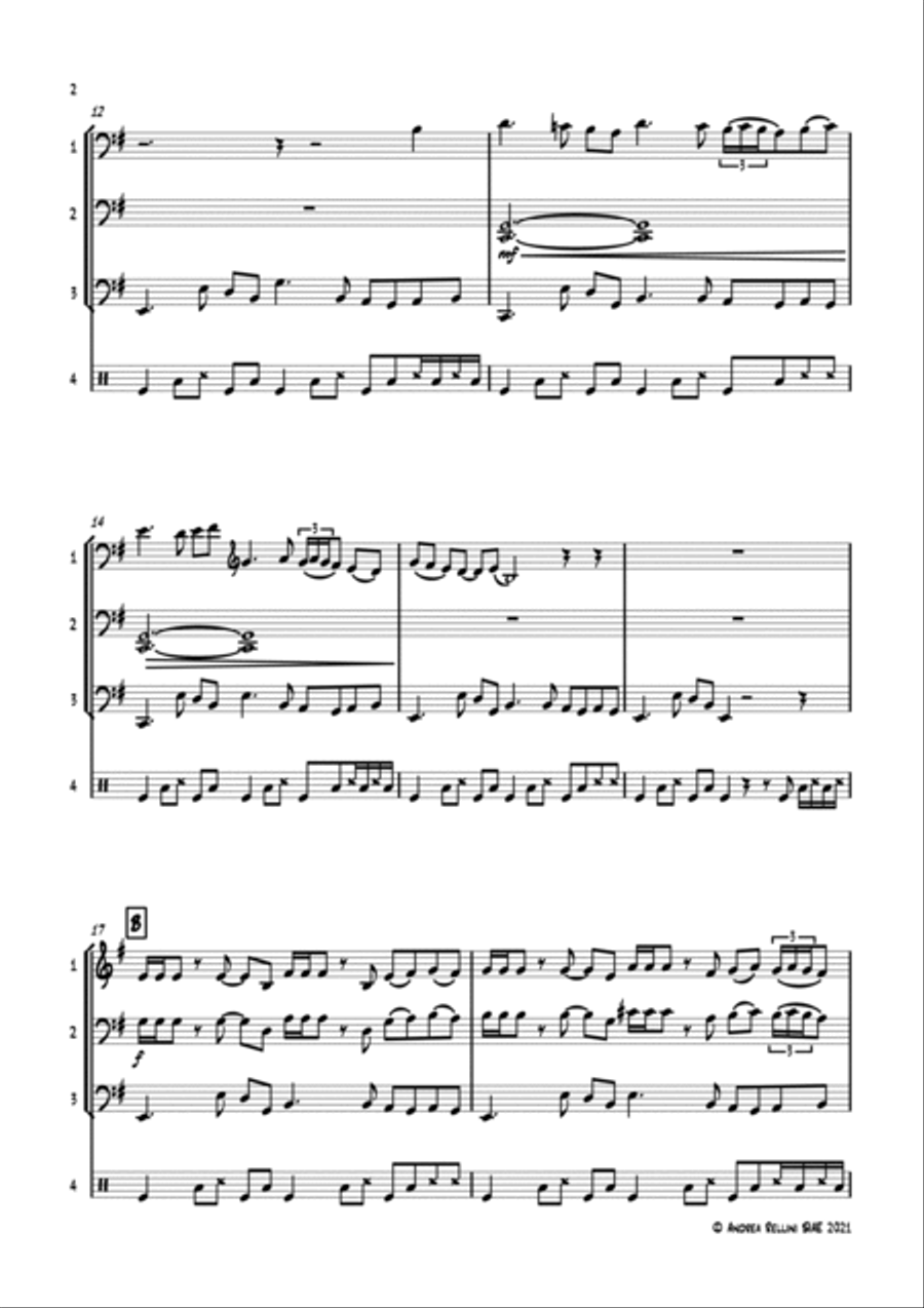 SETTE PASSI (Cello Quartet - 4 Cellos) String Quartet scores gallery preview page 3