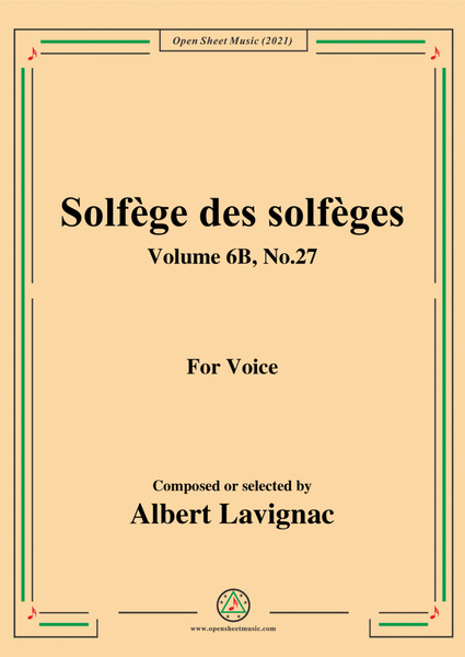Lavignac-Solfege des solfeges,Volume 6B No.27,for Voice