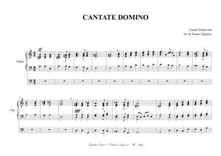 CANTATE DOMINO - C. Monteverdi - Arr. for Organ 3 staff image number null