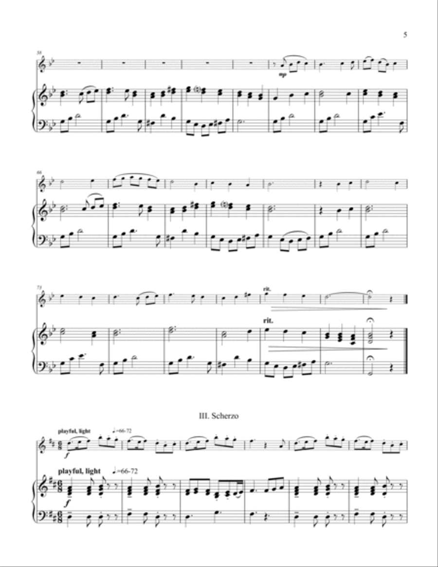 Sonatina for Piccolo and Piano (or Harpsichord) Piccolo scores gallery preview page 5