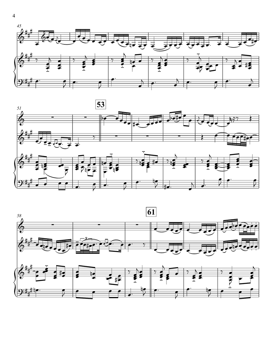 Arioso from Bach's Cantata BWV 156, arranged for piccolo trumpet, cello, and organ Small Ensemble scores gallery preview page 4