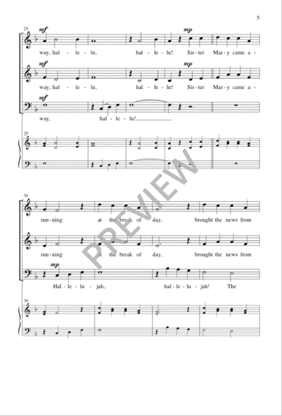 The Angel Rolled the Stone Away 3-Part scores gallery preview page 6
