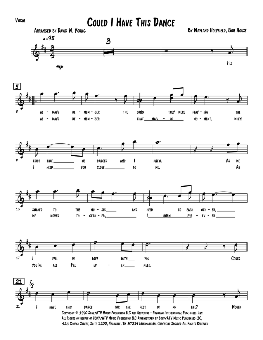 Could I Have This Dance Soprano Voice scores gallery preview page 1