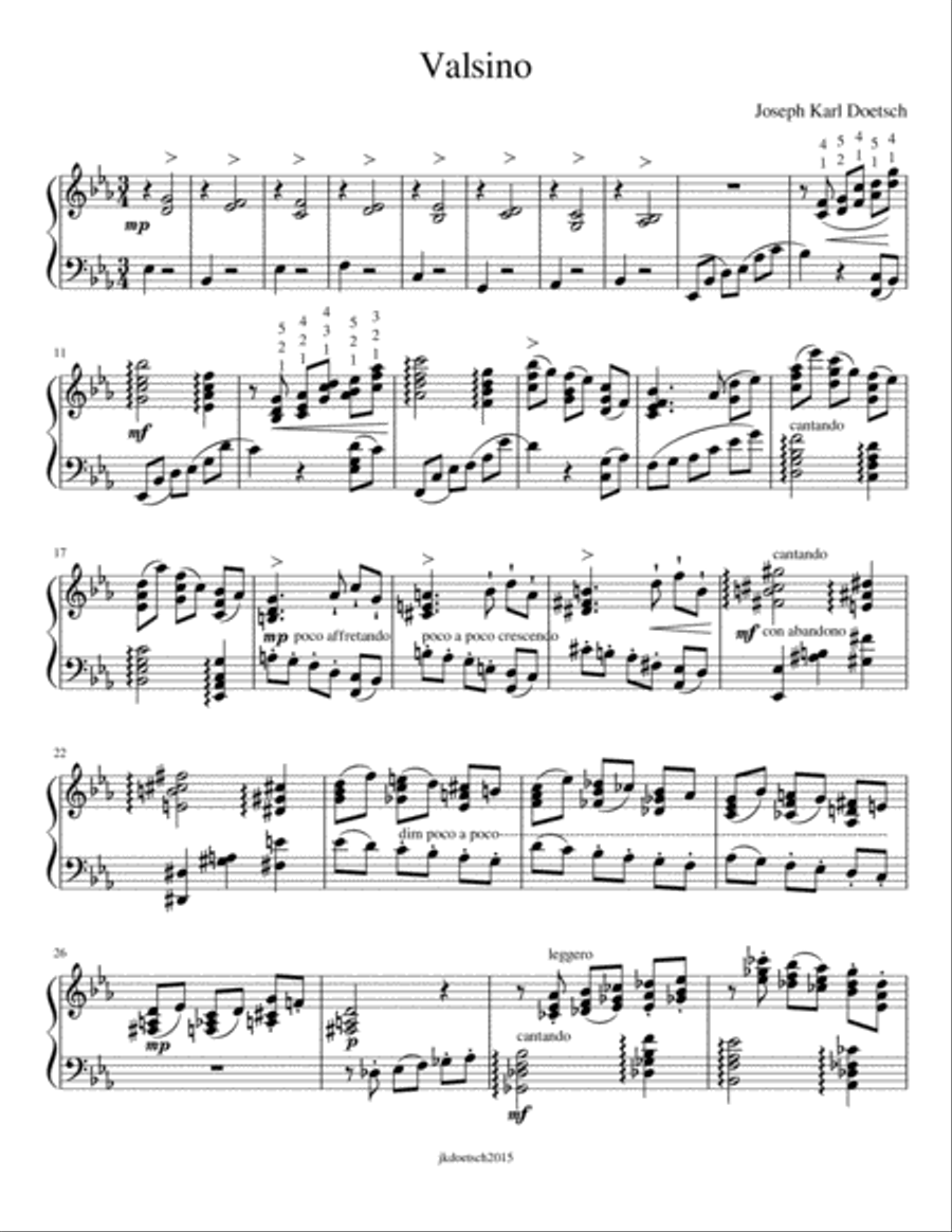 VALSINO for piano Piano Solo scores gallery preview page 1