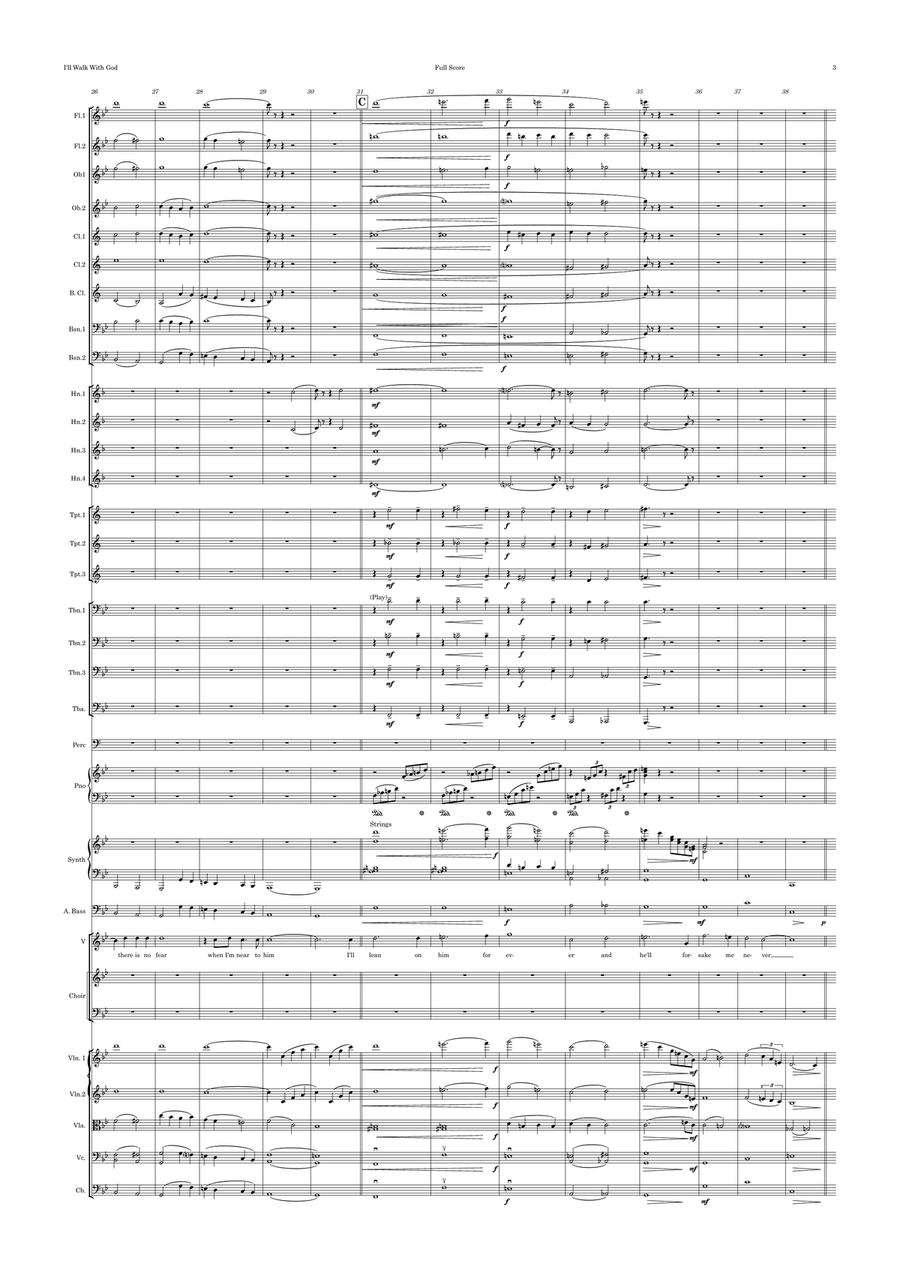 I'll Walk With God Full Orchestra scores gallery preview page 3