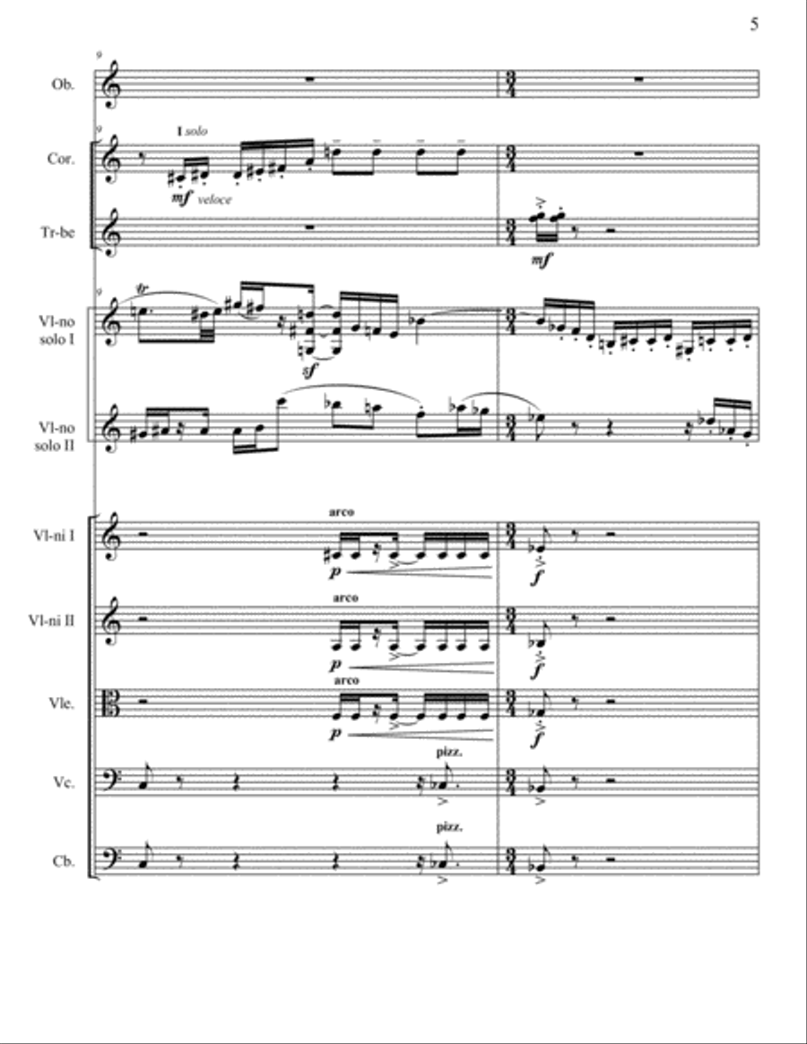 Concertino for two violins and chamber orchestra Chamber Orchestra scores gallery preview page 5