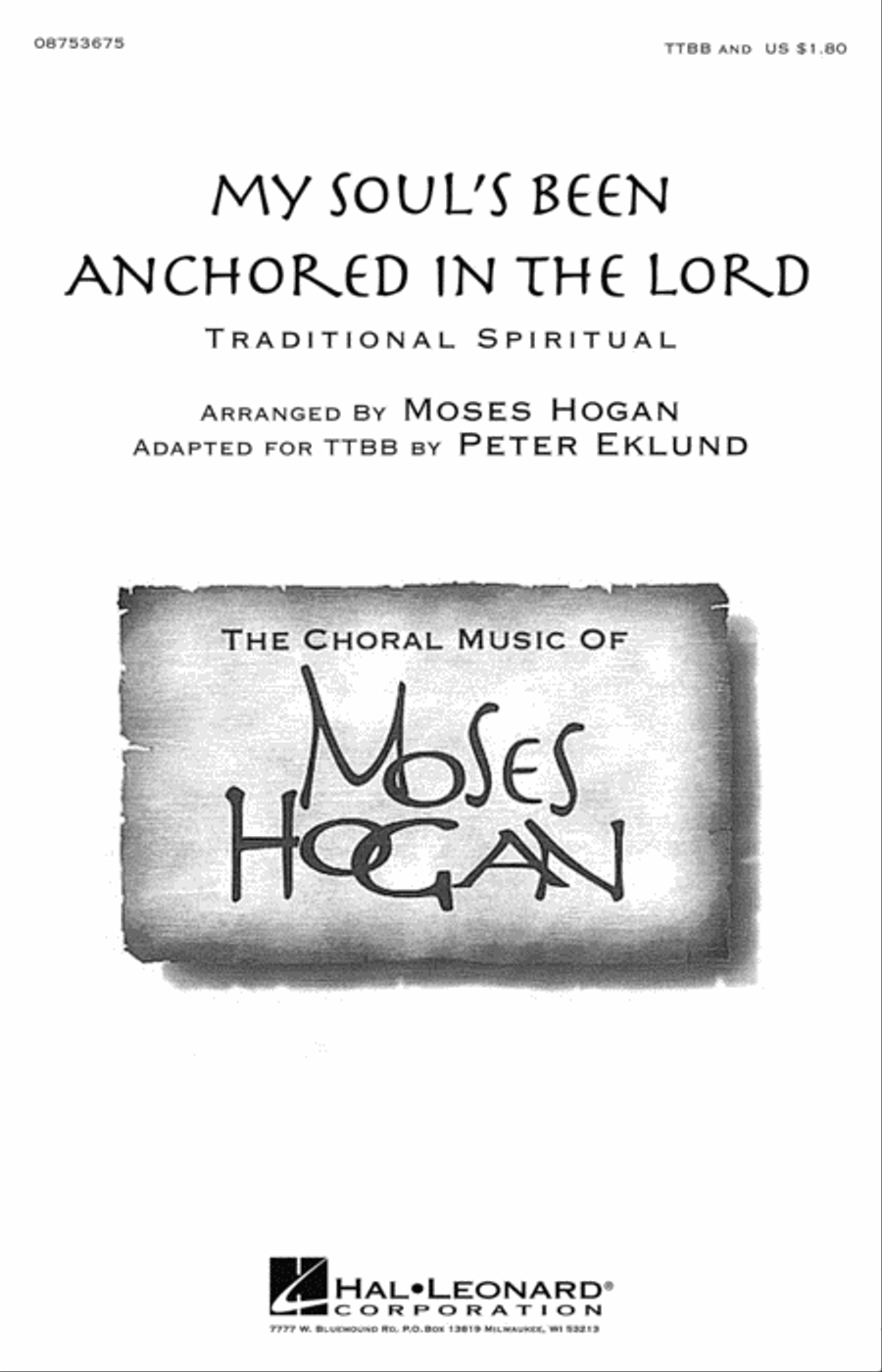 My Soul's Been Anchored in the Lord TTBB scores gallery preview page 1