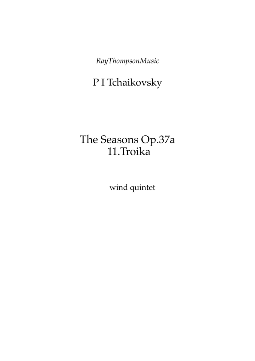 Tchaikovsky: The Seasons Op.37a No.11 November (Troika) - wind quintet image number null