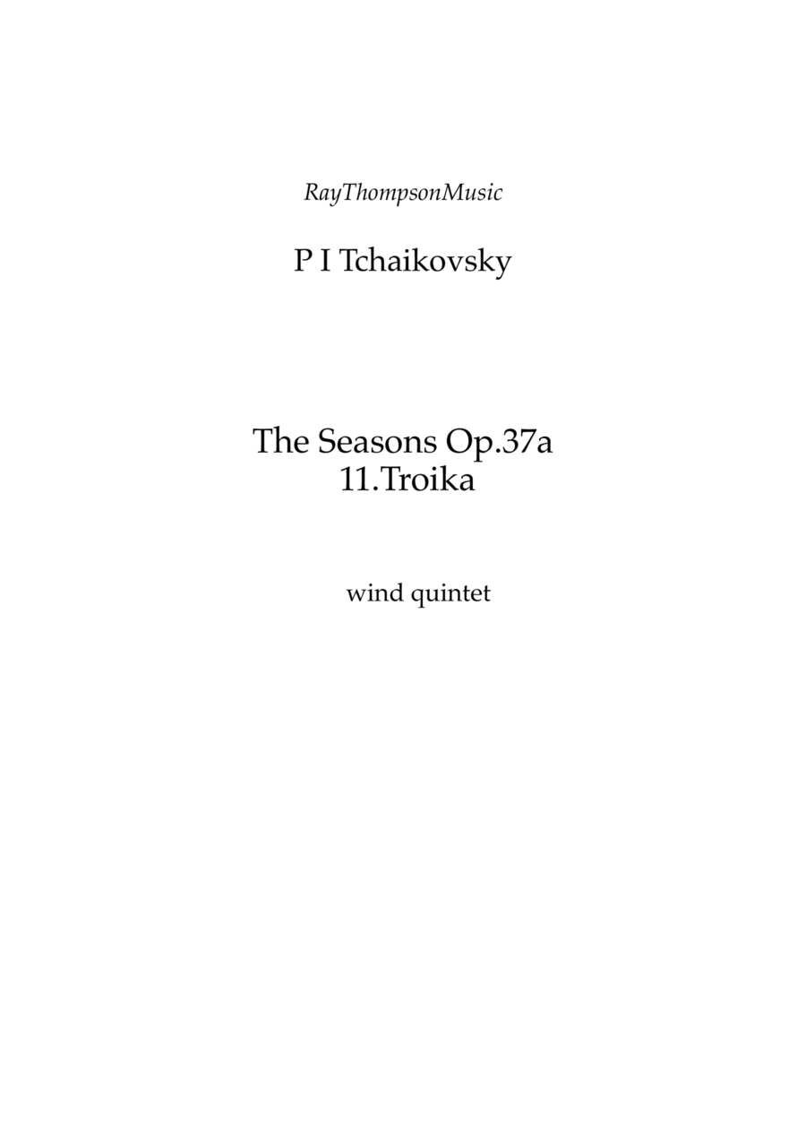 Tchaikovsky: The Seasons Op.37a No.11 November (Troika) - wind quintet Woodwind Quintet scores gallery preview page 1