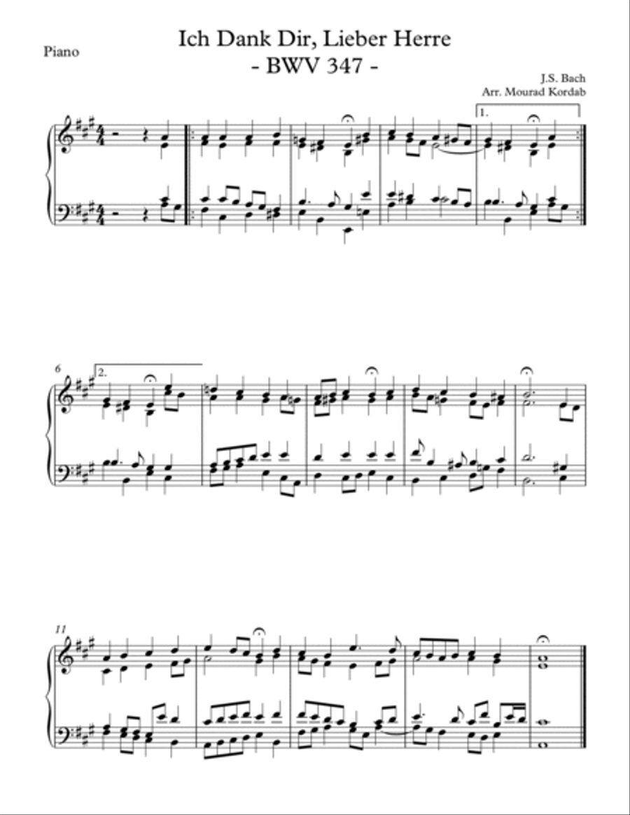 Ich Dank Dir, Lieber Herre - BWV 347 String Quartet scores gallery preview page 3