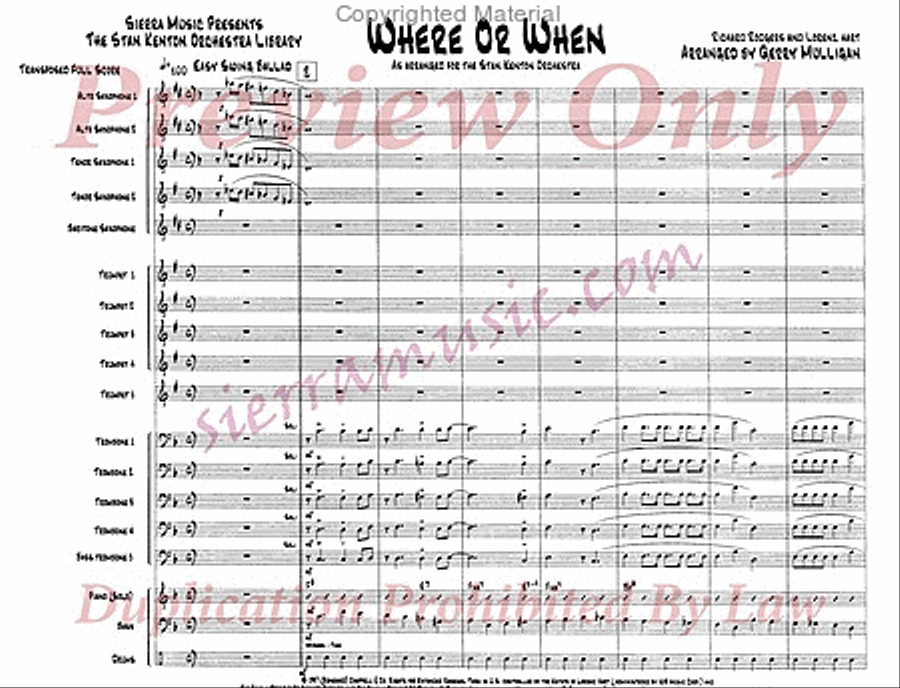 Where Or When Jazz Ensemble scores gallery preview page 2