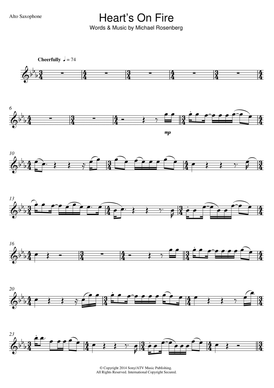 Heart's On Fire Heart's On Fire Piano scores gallery preview page 1
