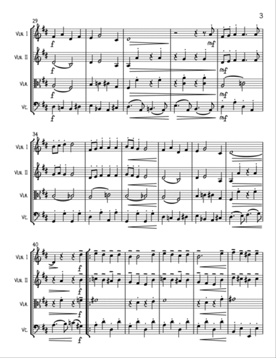 Santa Claus Is Comin' To Town String Quartet scores gallery preview page 3