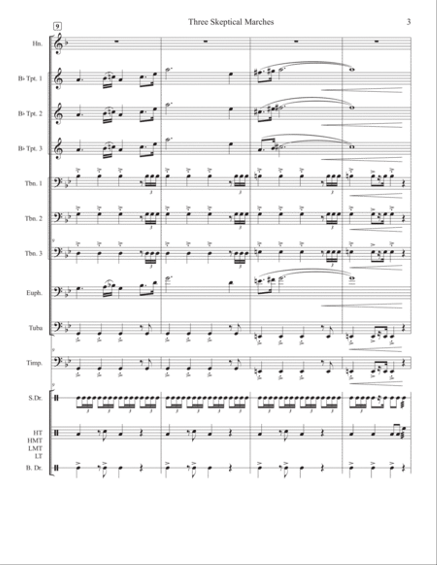 Three Skeptical Marches For Brass Ensemble and Drums