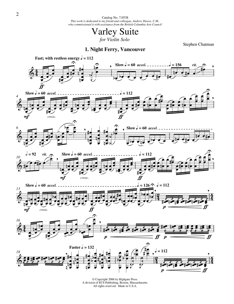Varley Suite Violin Solo scores gallery preview page 1