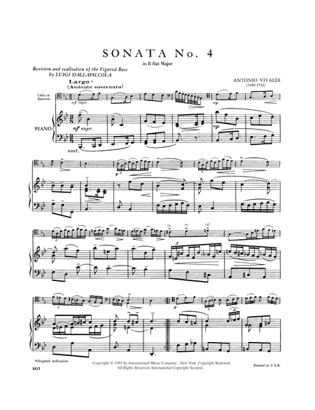Sonata No. 4 In B Flat Major, Rv 45