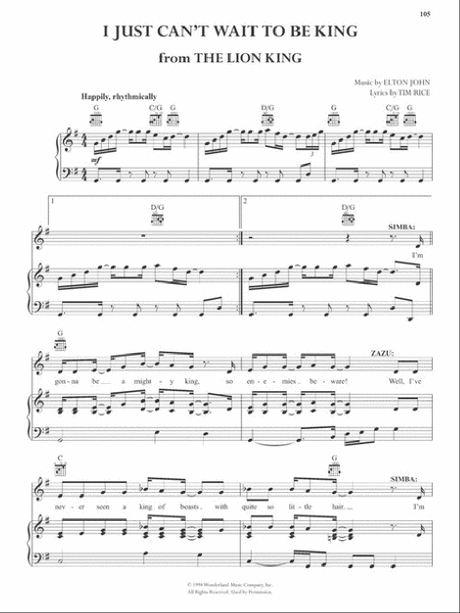 The Library of Disney Songs Piano, Vocal, Guitar scores gallery preview page 5
