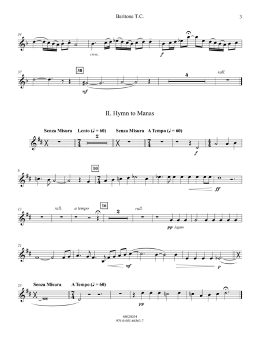Hymns from the Rig Veda - Baritone T.C. Baritone Horn TC scores gallery preview page 2