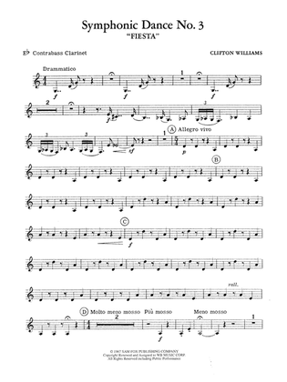 Symphonic Dance No. 3 ("Fiesta"): E-flat Contrabass Clarinet