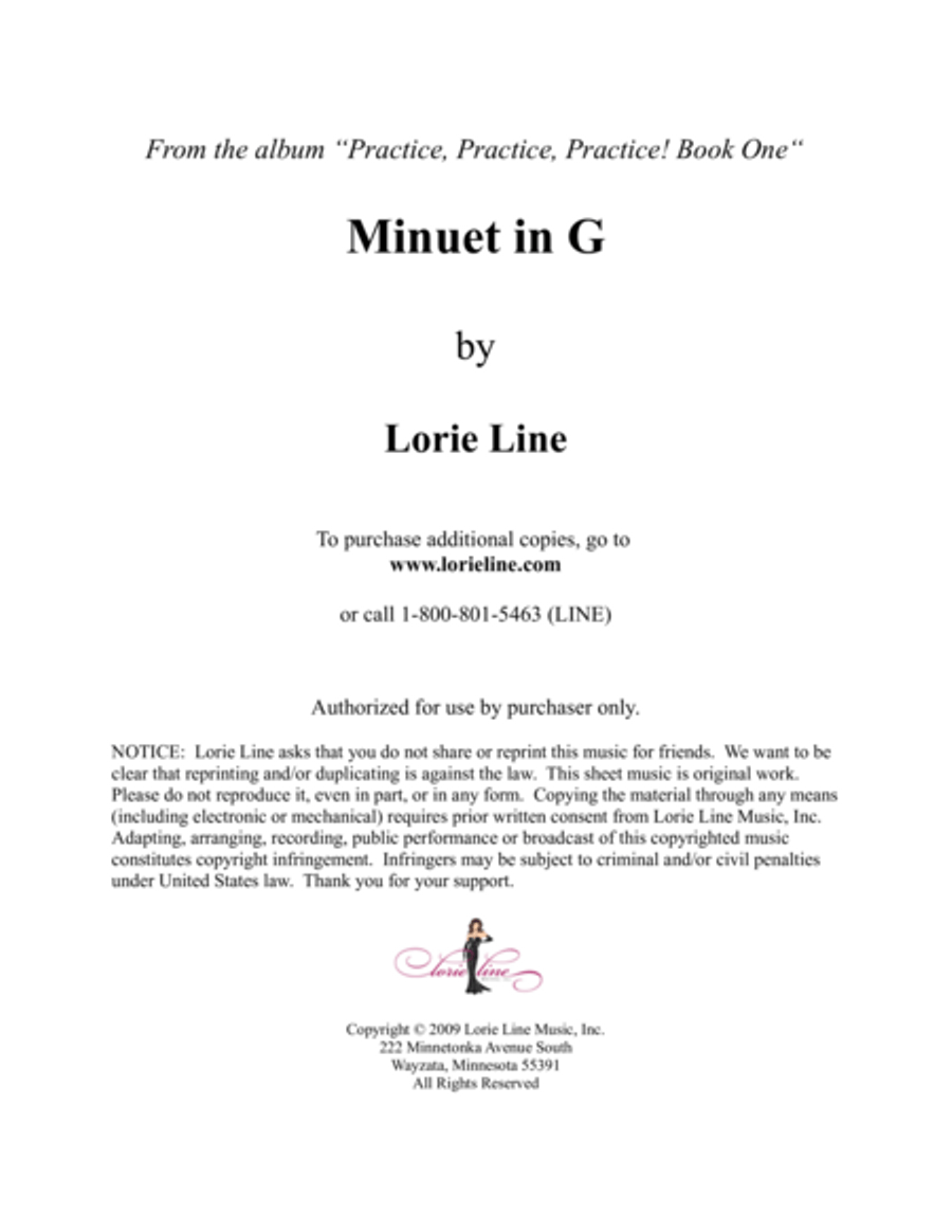 Minuet In G - EASY! Minuet In G - EASY! Easy Piano scores gallery preview page 1