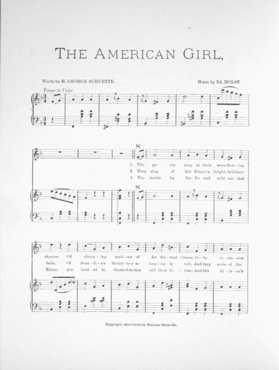 The American Girl. Waltz . . . Song and Refrain