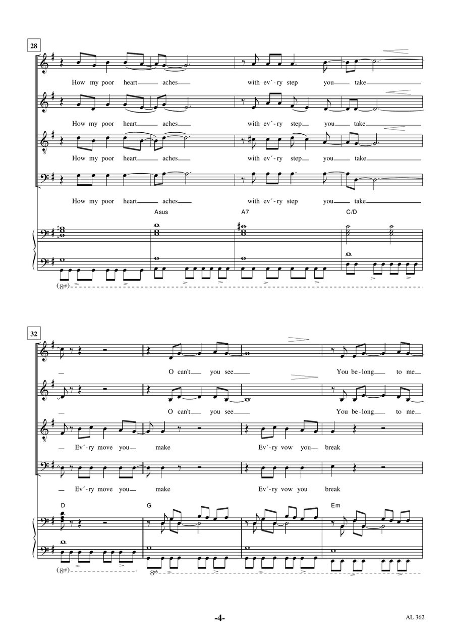 Every Breath You Take Every Breath You Take 4-Part scores gallery preview page 4