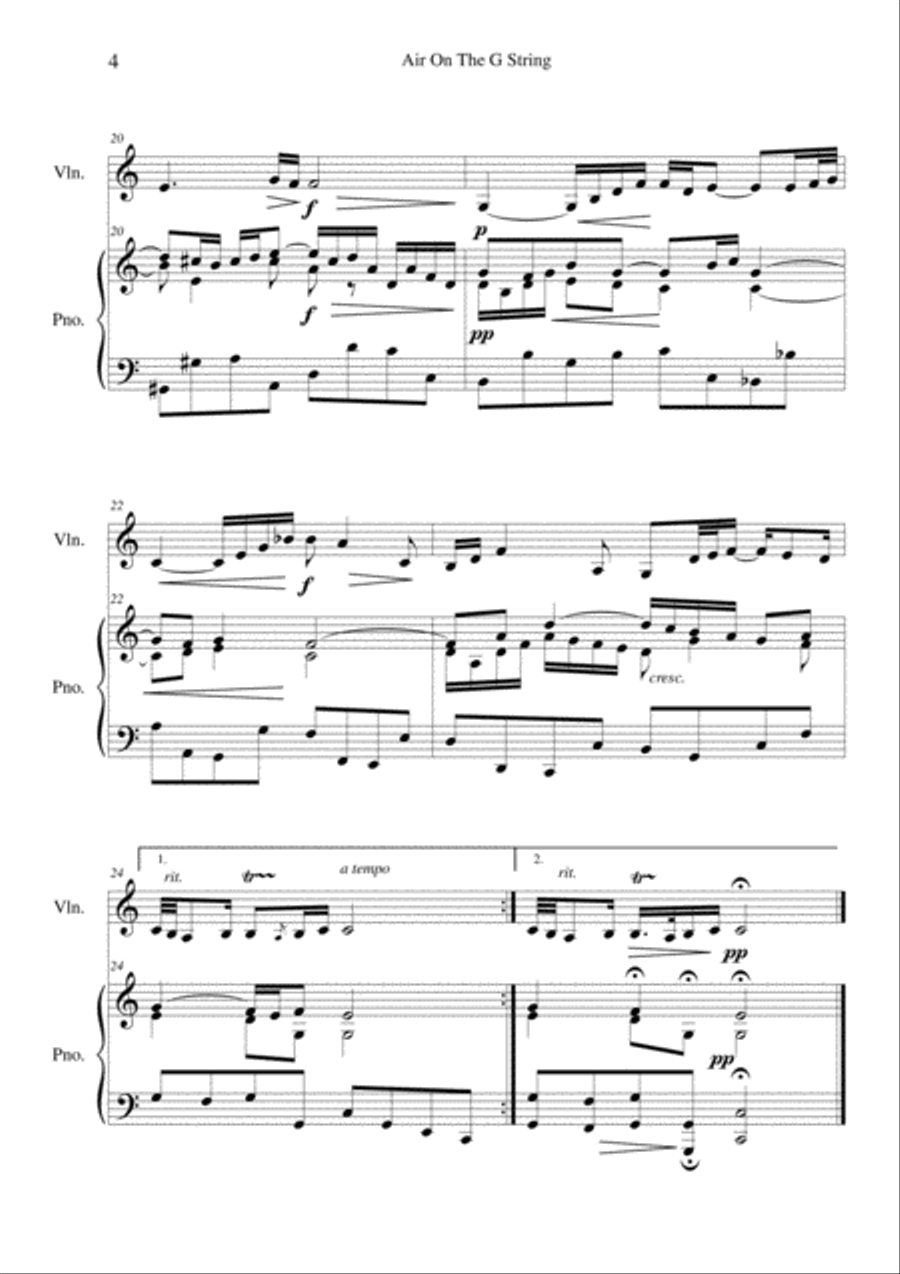 Air On The G String C Major Violin Solo scores gallery preview page 4