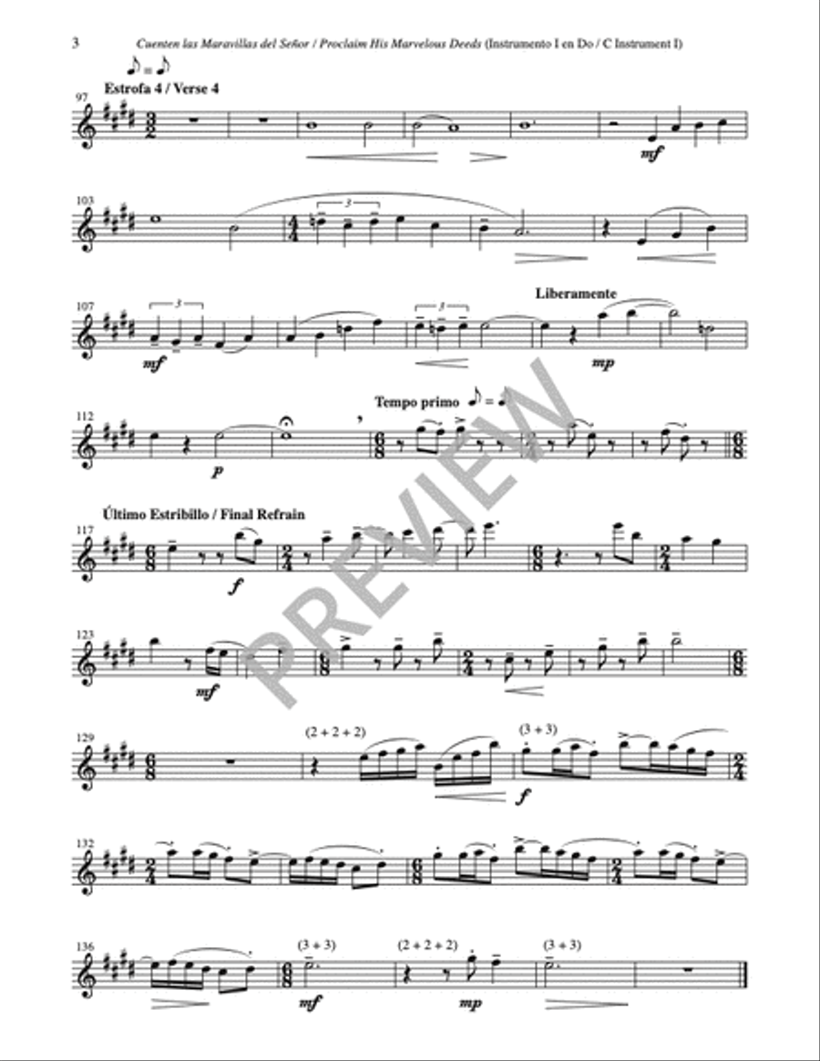 Cuenten las Maravillas del Señor / Proclaim His Marvelous Deeds - Full Score and Parts Cello scores gallery preview page 20