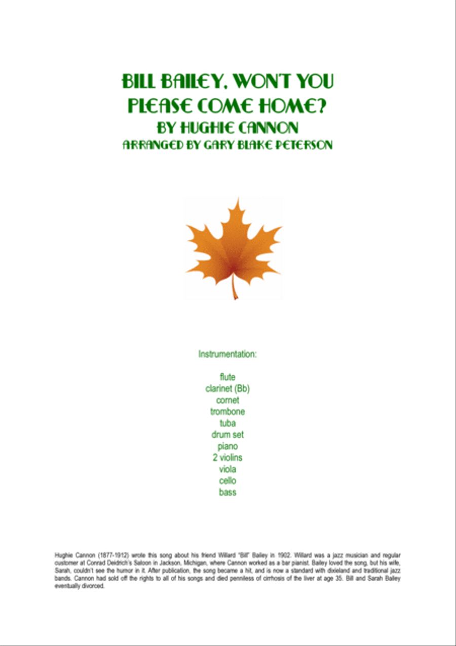 Bill Bailey, Won't You Please Come Home? Clarinet scores gallery preview page 2