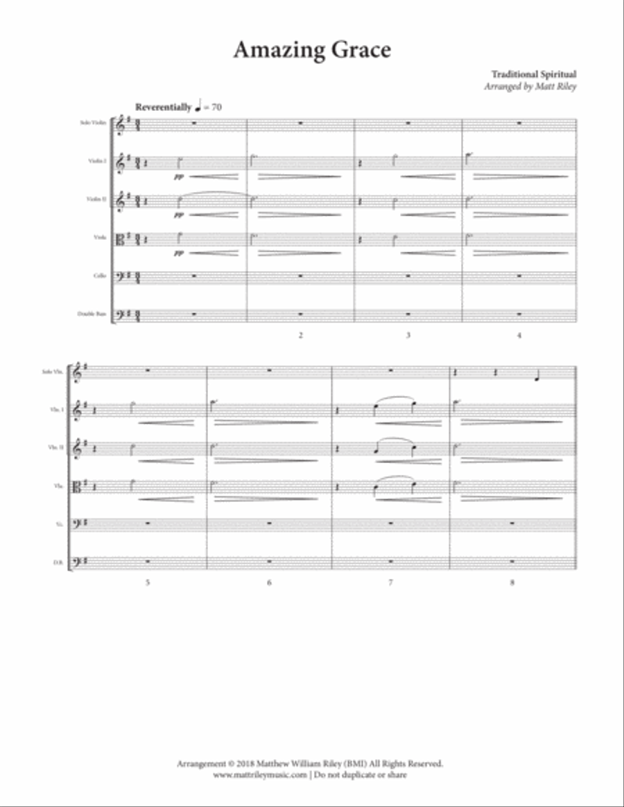 Amazing Grace String Orchestra scores gallery preview page 3
