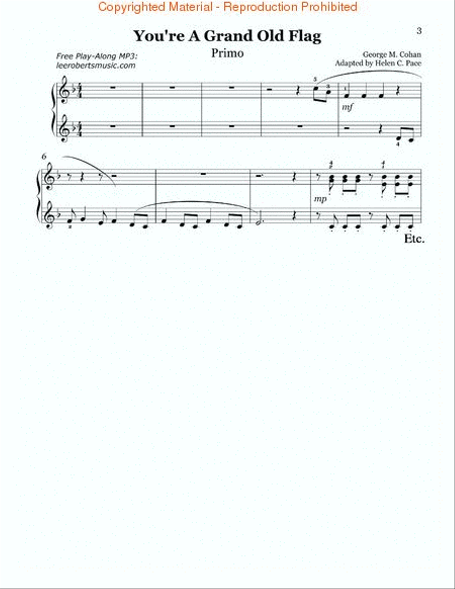 You're a Grand Old Flag Piano Method scores gallery preview page 2