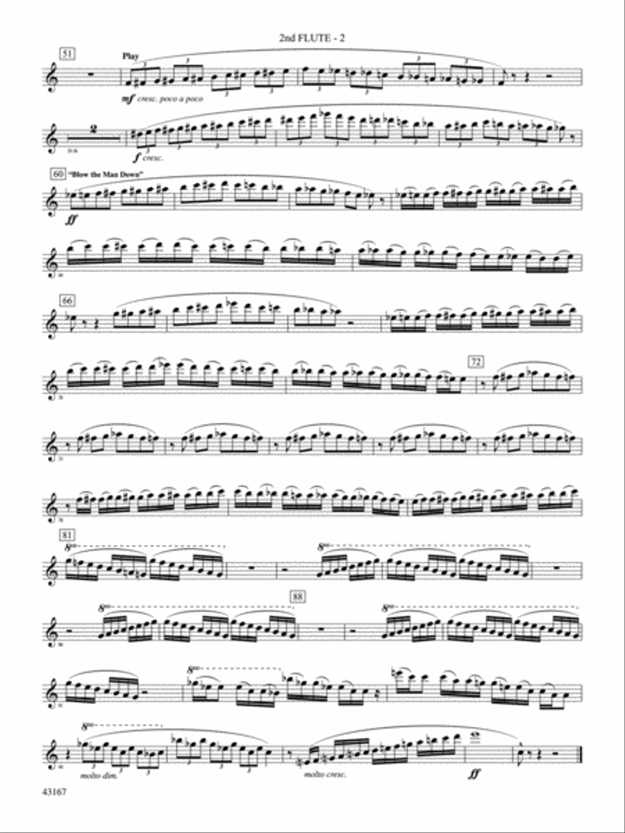 Down to the Sea in Ships (from the NBC TV Film Project 20): 2nd Flute Concert Band scores gallery preview page 2