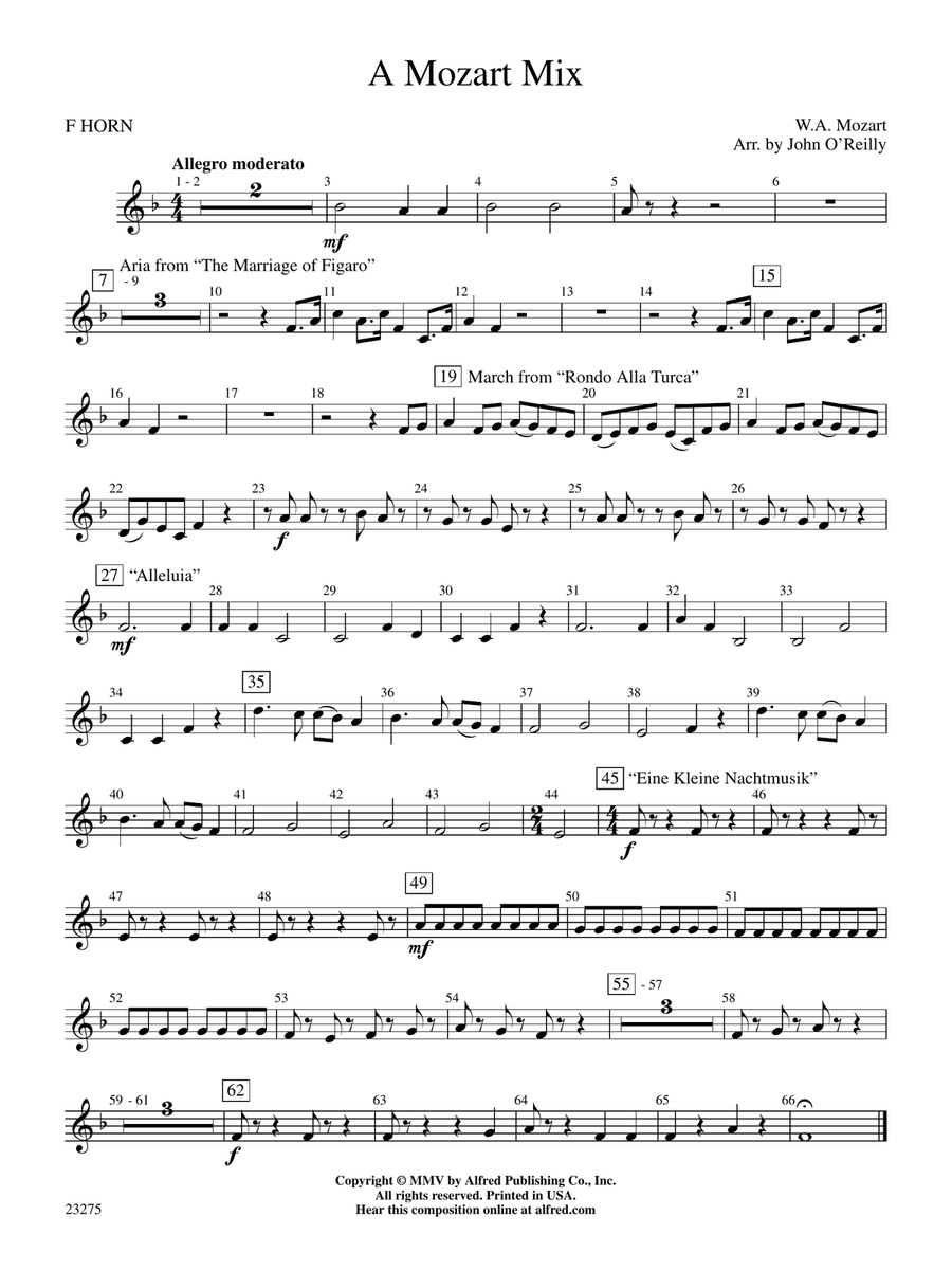 A Mozart Mix: 1st F Horn